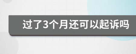 过了3个月还可以起诉吗