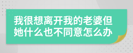 我很想离开我的老婆但她什么也不同意怎么办