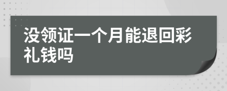 没领证一个月能退回彩礼钱吗