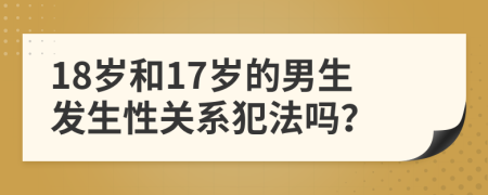 18岁和17岁的男生发生性关系犯法吗？