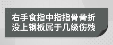 右手食指中指指骨骨折没上钢板属于几级伤残