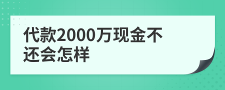 代款2000万现金不还会怎样