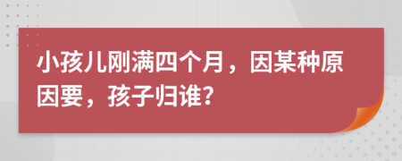 小孩儿刚满四个月，因某种原因要，孩子归谁？