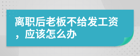 离职后老板不给发工资，应该怎么办