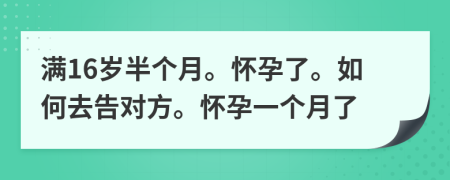 满16岁半个月。怀孕了。如何去告对方。怀孕一个月了