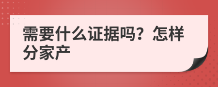 需要什么证据吗？怎样分家产