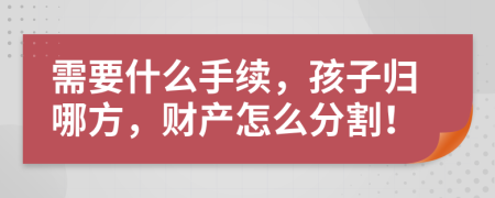 需要什么手续，孩子归哪方，财产怎么分割！