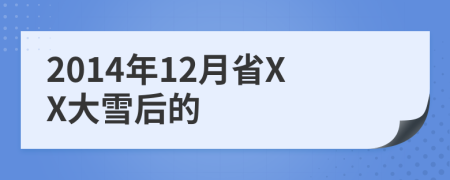 2014年12月省XX大雪后的