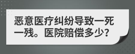 恶意医疗纠纷导致一死一残。医院赔偿多少？