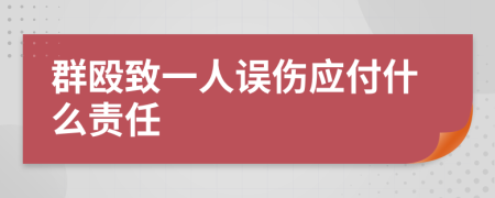 群殴致一人误伤应付什么责任