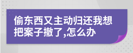 偷东西又主动归还我想把案子撤了,怎么办