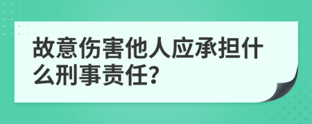 故意伤害他人应承担什么刑事责任？