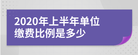2020年上半年单位缴费比例是多少