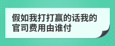 假如我打打赢的话我的官司费用由谁付