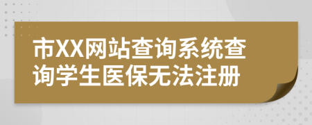 市XX网站查询系统查询学生医保无法注册