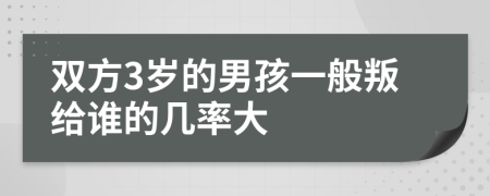 双方3岁的男孩一般叛给谁的几率大