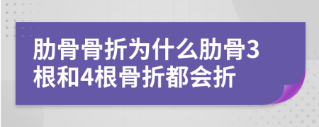 肋骨骨折为什么肋骨3根和4根骨折都会折