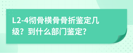 L2-4彻骨横骨骨折鉴定几级？到什么部门鉴定？