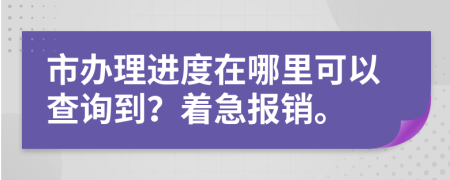 市办理进度在哪里可以查询到？着急报销。