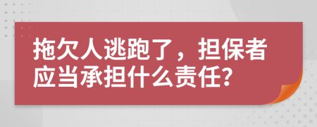 拖欠人逃跑了，担保者应当承担什么责任？