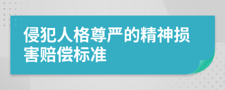 侵犯人格尊严的精神损害赔偿标准