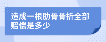 造成一根肋骨骨折全部赔偿是多少