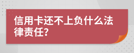 信用卡还不上负什么法律责任？