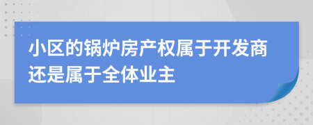 小区的锅炉房产权属于开发商还是属于全体业主