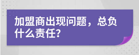 加盟商出现问题，总负什么责任？