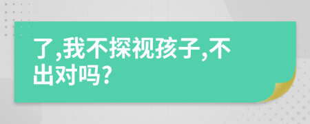 了,我不探视孩子,不出对吗?