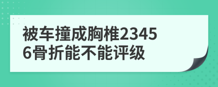 被车撞成胸椎23456骨折能不能评级