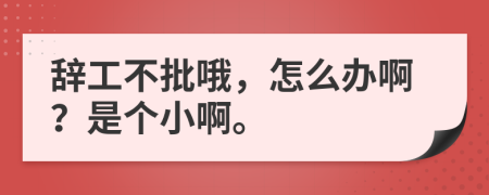 辞工不批哦，怎么办啊？是个小啊。