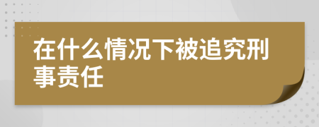 在什么情况下被追究刑事责任