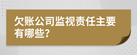 欠账公司监视责任主要有哪些？