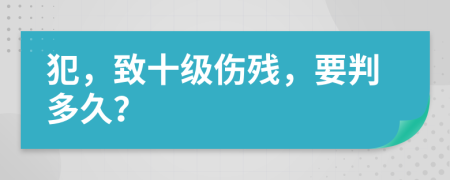 犯，致十级伤残，要判多久？