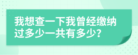 我想查一下我曾经缴纳过多少一共有多少？