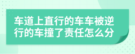 车道上直行的车车被逆行的车撞了责任怎么分