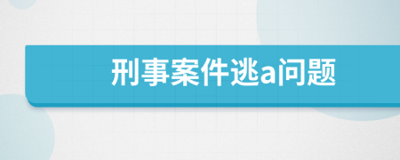 刑事案件逃a问题