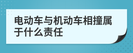 电动车与机动车相撞属于什么责任