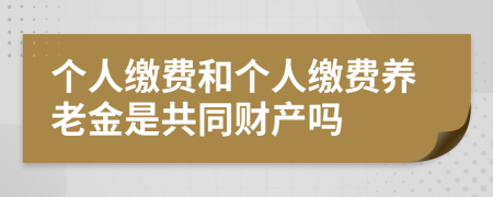 个人缴费和个人缴费养老金是共同财产吗