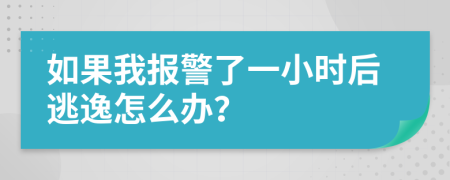 如果我报警了一小时后逃逸怎么办？