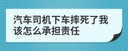 汽车司机下车摔死了我该怎么承担责任