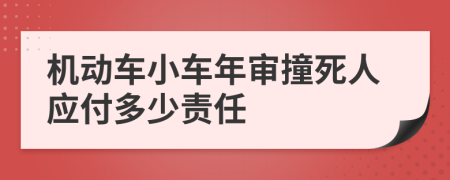 机动车小车年审撞死人应付多少责任