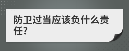 防卫过当应该负什么责任?