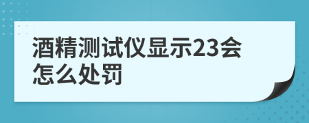 酒精测试仪显示23会怎么处罚