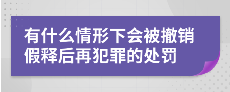 有什么情形下会被撤销假释后再犯罪的处罚