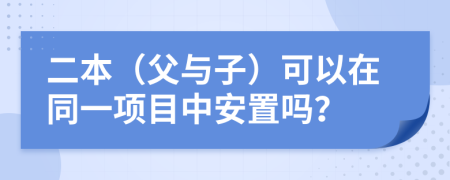 二本（父与子）可以在同一项目中安置吗？