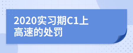 2020实习期C1上高速的处罚