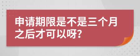 申请期限是不是三个月之后才可以呀？