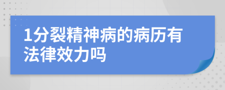 1分裂精神病的病历有法律效力吗